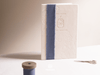 Cotton Linen Ribbon 1.5" x 10Yd (Beige & Blue) - Vitalizart
