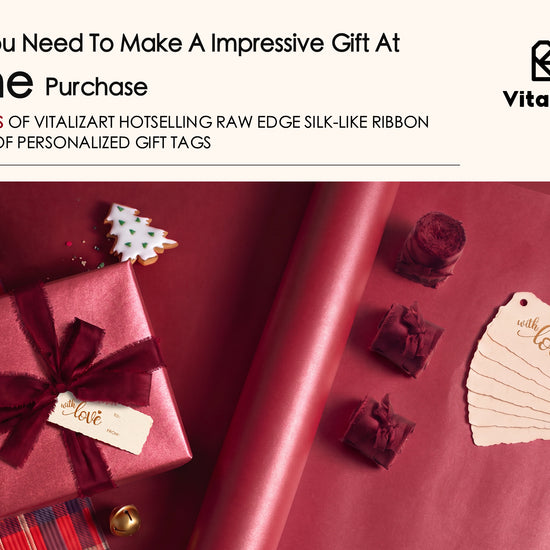 Wrapping Paper Set 17"x197" Pearly-Lustre With Silk Like Satin Ribbon & Gift Tags (Burgundy Paper & Burgundy Ribbons) - Vitalizart