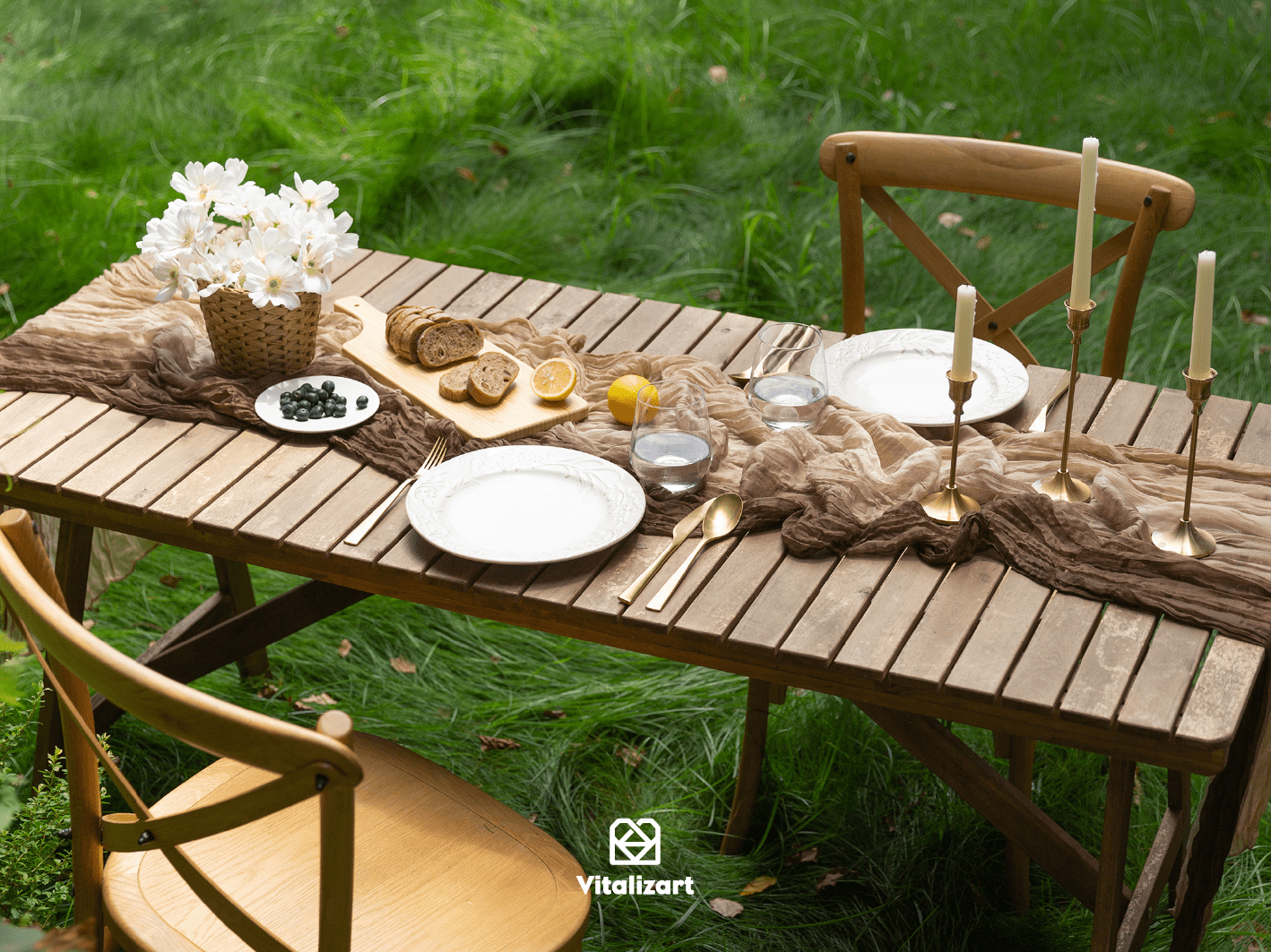 Cheesecloth Table Runner Gauze Boho Rustic 35 x 120 Inches (Nude Coffee Brown) - Vitalizart