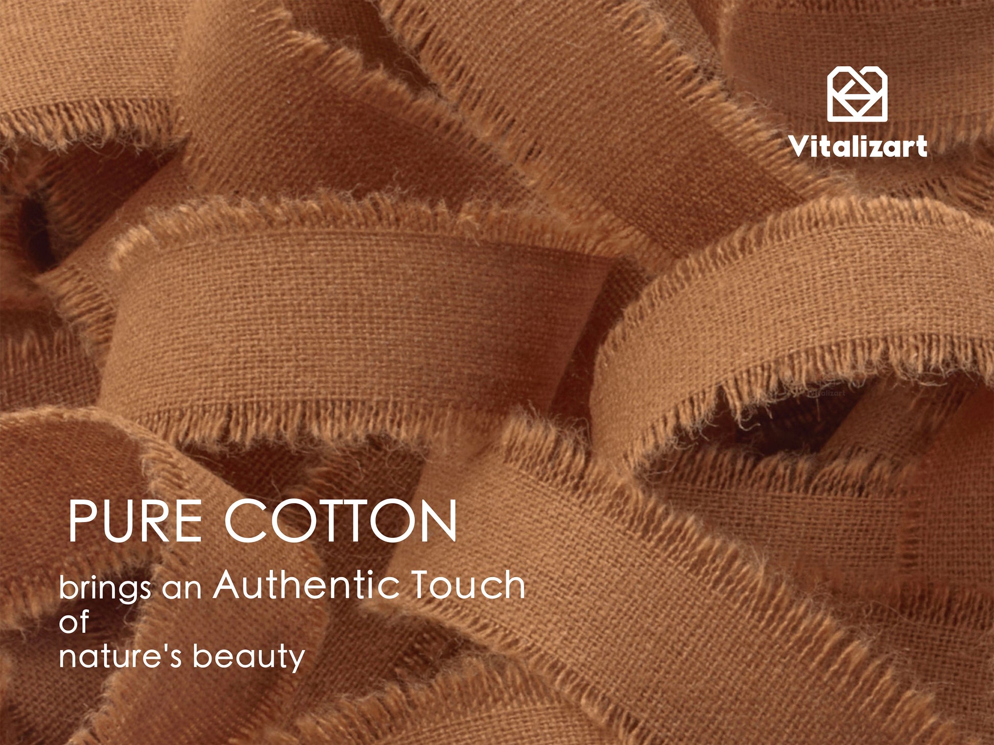 Cotton Ribbon Handmade Fringe 5/8" x 21 Yd (Brown) - Vitalizart