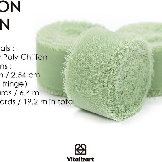 Chiffon Silk Ribbon 1" x 21 Yd (Sage Green) - Vitalizart