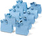 Paper Gift Bags With Ribbon Handles Set of 10 Assorted Colors Bulk Reusable For Gift Wrap  7.87"x3.54"x7.09" Small (Blue colors)
