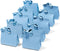 Paper Gift Bags With Ribbon Handles Set of 10 Assorted Colors Bulk Reusable For Gift Wrap  7.87"x3.54"x7.09" Small (Blue colors)