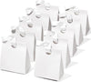 VITALIZART PAPER GIFT BAGS WITH RIBBON HANDLES SET OF 10 RED BULK REUSABLE FOR GIFT WRAP 5.91"X3.54"X7.28" SMALL (WHITE COLOR) - Vitalizart