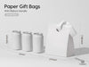 VITALIZART PAPER GIFT BAGS WITH RIBBON HANDLES SET OF 10 RED BULK REUSABLE FOR GIFT WRAP 5.91"X3.54"X7.28" SMALL (WHITE COLOR) - Vitalizart