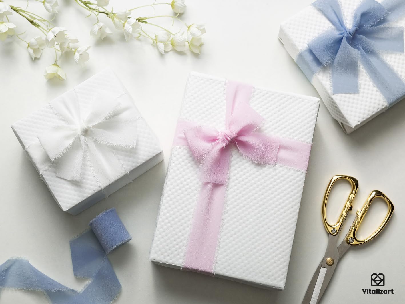 FRINGE CHIFFON SILK RIBBON 1.5 INCH X 27YD (Assorted 9 Colors)