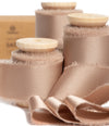 Silk Satin Ribbon With Wooden Spool 1" x 15 Yd (Champagne) - Vitalizart