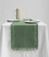 Waffle Weave Cotton Table Runner 14"x72" (Dusty Green) - Vitalizart