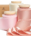 Silk Satin Ribbon With Wooden Spool 1" x 15 Yd (Pink Series) - Vitalizart