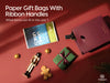 Christmas Gift Bags Small Paper Gift Bags with Ribbon Handles — Set of 10