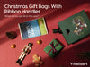 Christmas Small Paper Gift Bags with Ribbon Handles — Set of 30