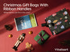 Christmas Small Paper Gift Bags with Ribbon Handles — Set of 30