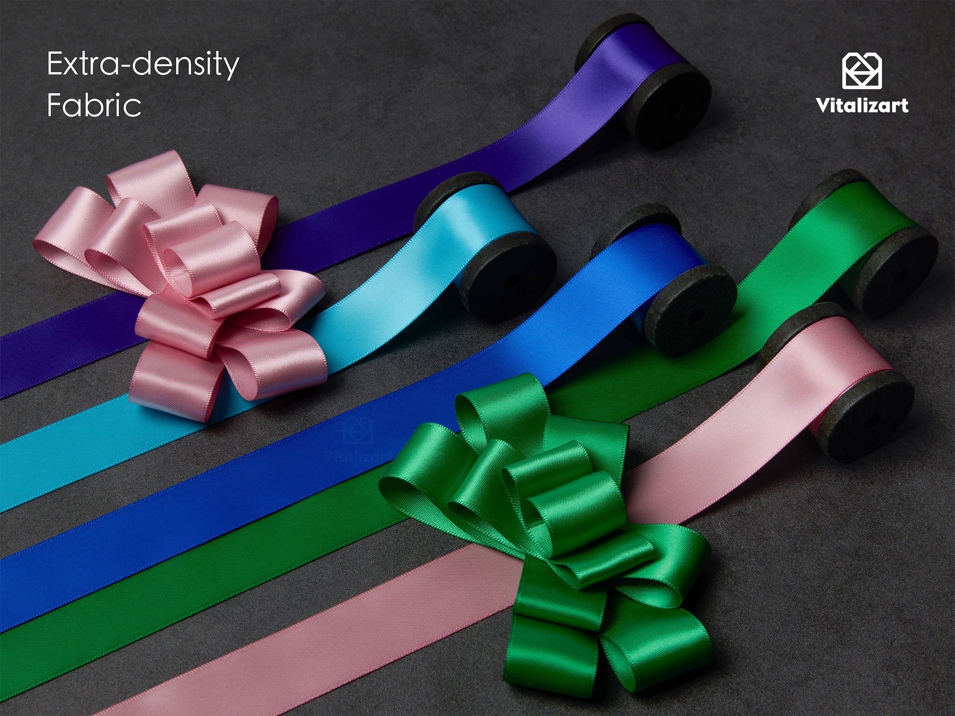 Double Faced Silk Like Satin Ribbon 1" x 30Yd (Rainbow Set) - Vitalizart