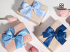 Double Face Functional Satin Ribbon 1" x 30Yd (Navy & Dusty Blue)