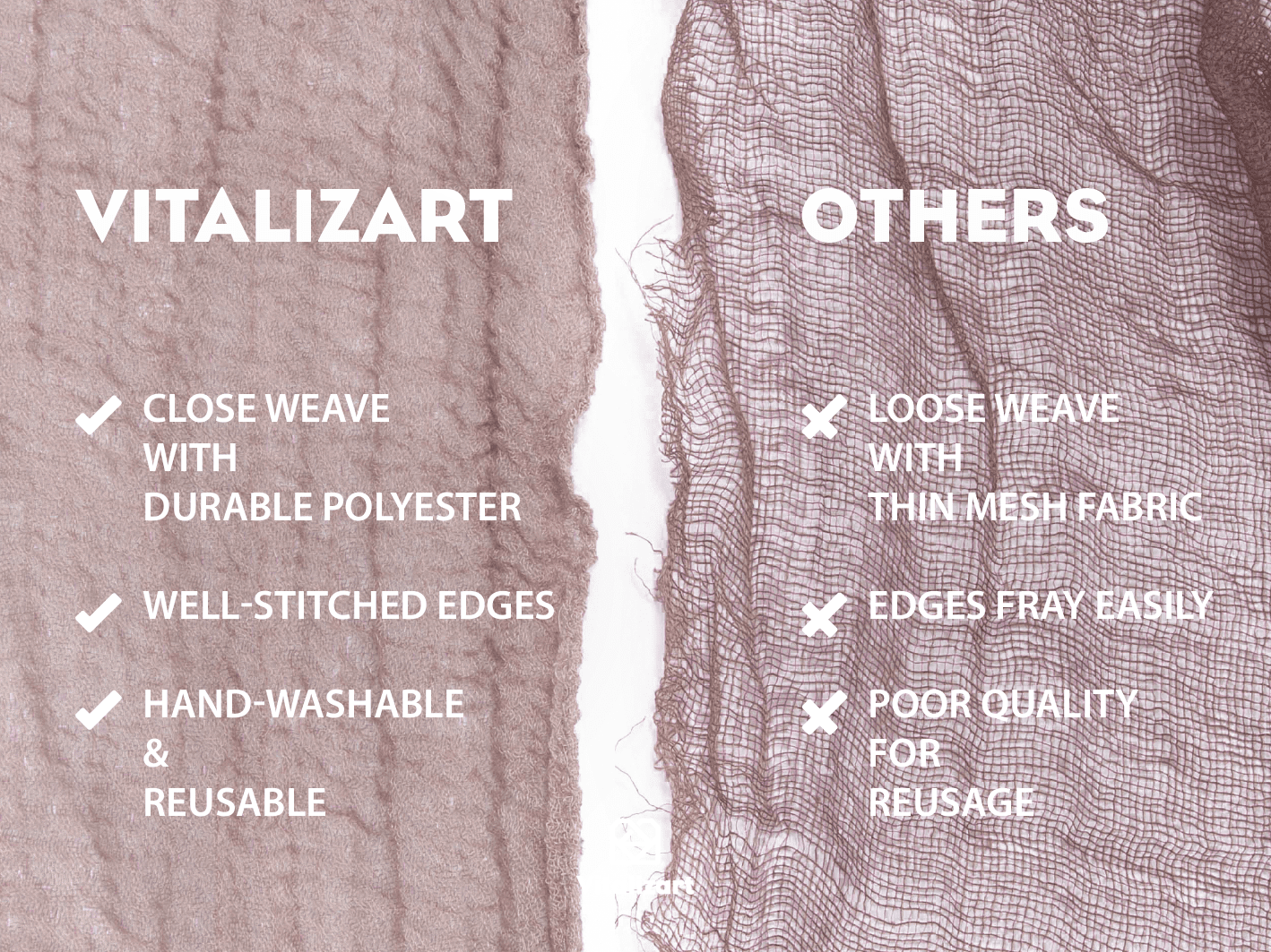 Cheesecloth Table Runner 35 x 120 Inches (Rose Taupe) - Vitalizart