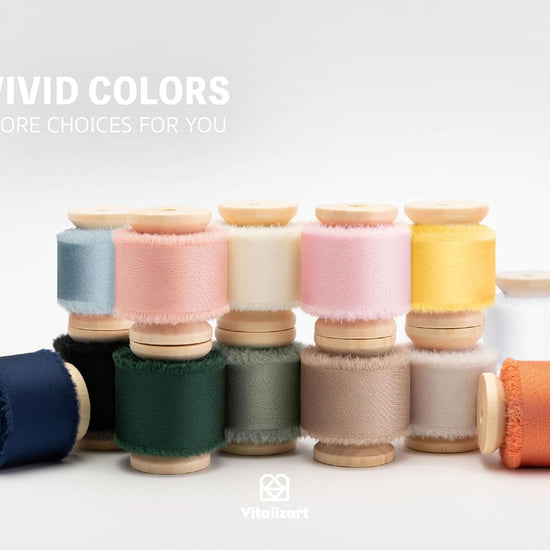 Silk Satin Ribbon With Wooden Spool 1" x 15 Yd (Dusty Blue) - Vitalizart