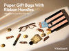 Mixed-Color Striped Paper Mini Gift Bags with Ribbon Handles — Set of 10 - Vitalizart