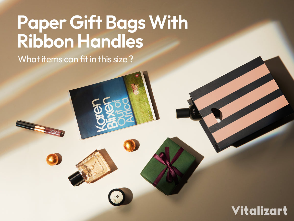 Mixed-Color Striped Paper Small Gift Bags with Ribbon Handles — Set of 30 - Vitalizart