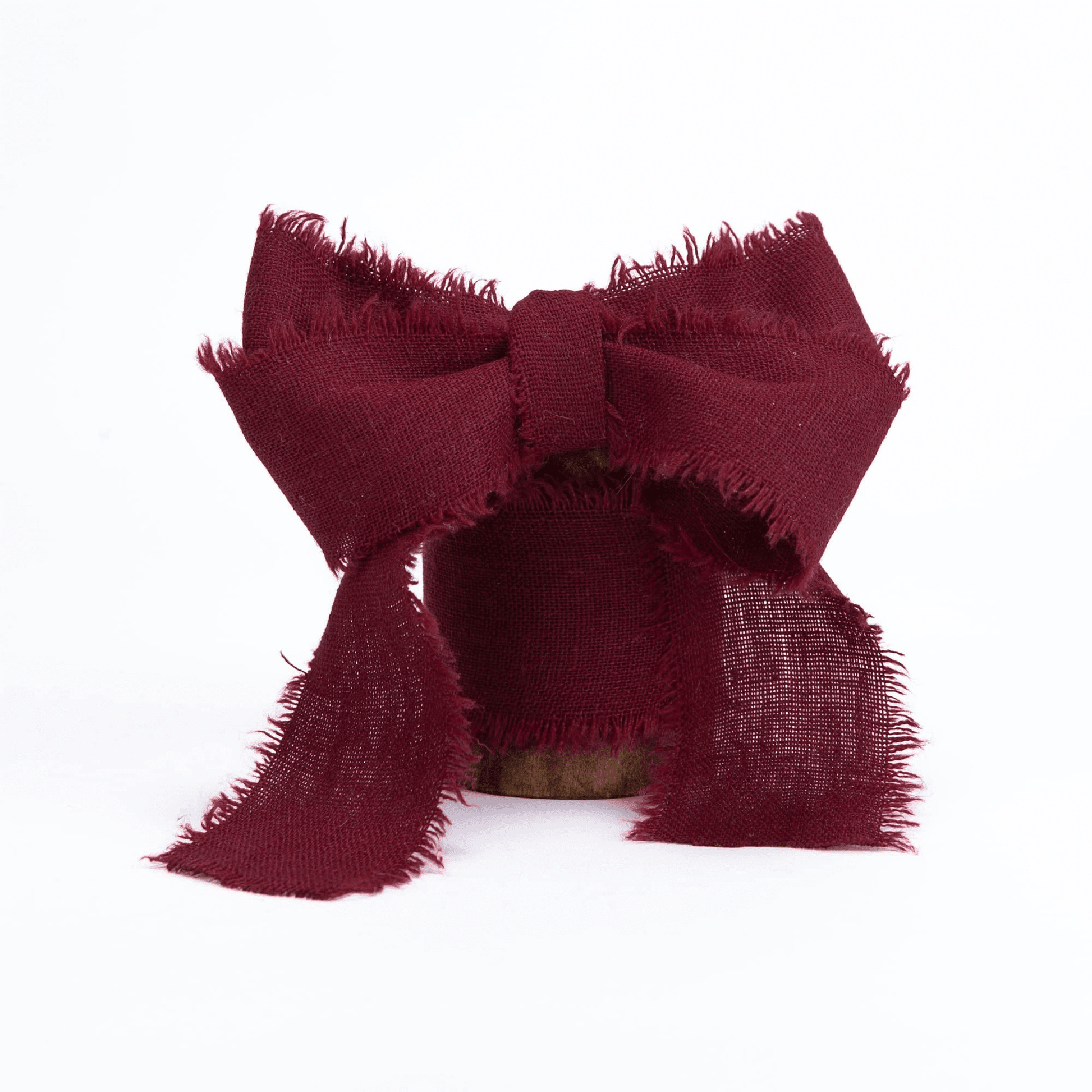 Cotton Linen Ribbon 1.5" x 5Yd (Burgundy) - Vitalizart