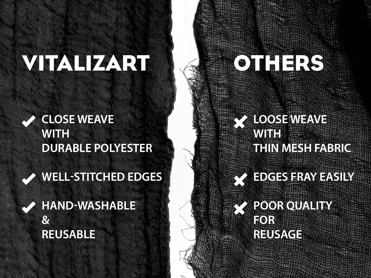 Cheesecloth Table Runner 35 x 120 Inches (Black) - Vitalizart