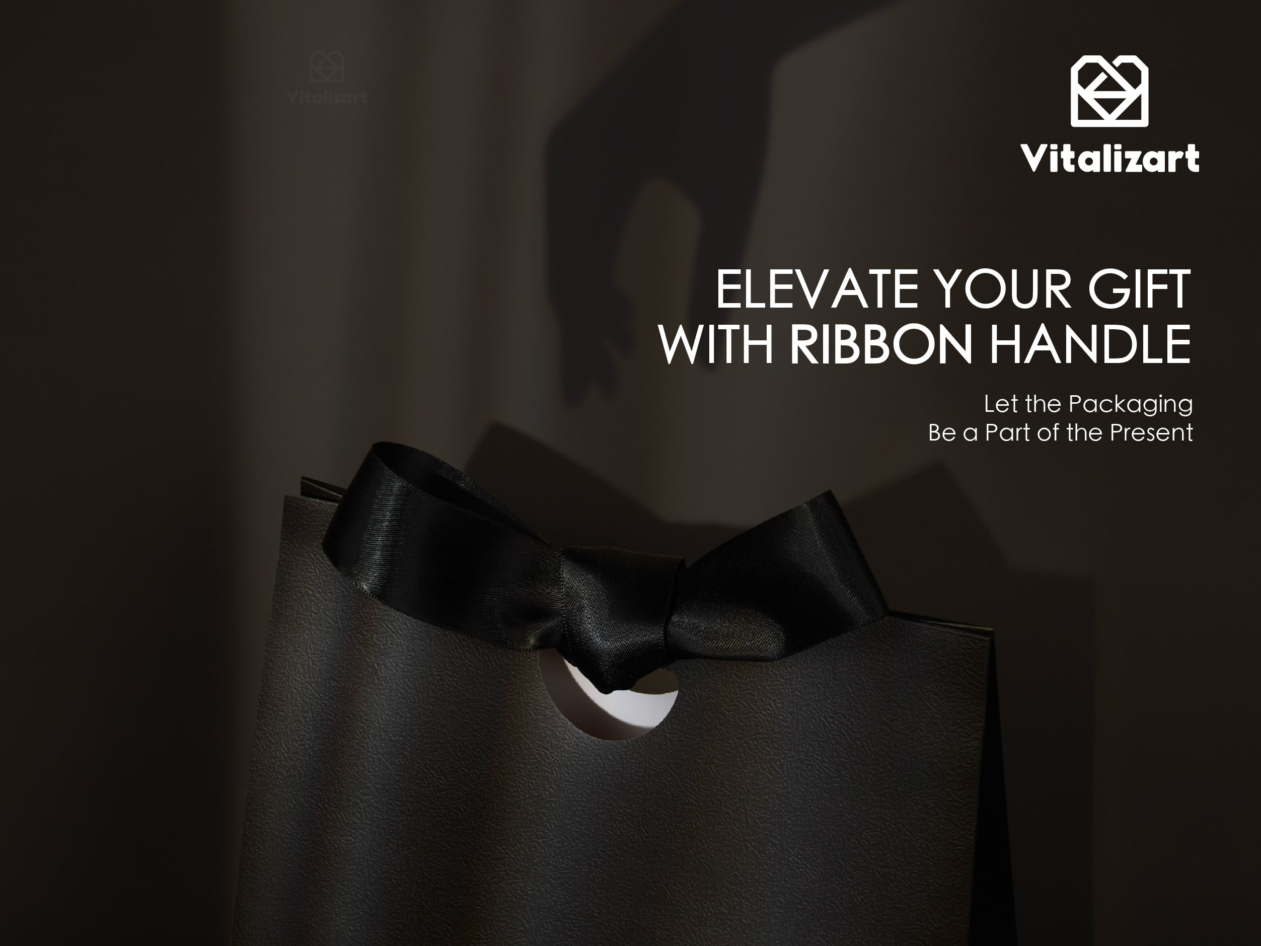 Vitalizart Paper Gift Bags With Ribbon Handles Set of 10 Black Bulk Reusable For Gift Wrap Girls Kids Birthday Bridal Shower Party Favors Goodie Bags Candy Christmas 6.1