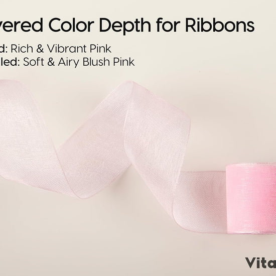 Vitalizart Pearly Wrapping Paper Set 17" × 197" w/ Satin Ribbon & Tags – Blush Pink - Vitalizart