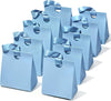 VITALIZART PAPER GIFT BAGS WITH RIBBON HANDLES SET OF 10 RED BULK REUSABLE FOR GIFT WRAP 5.91"X3.54"X7.28" SMALL (BLUE COLOR) - Vitalizart