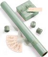 Vitalizart Pearly Wrapping Paper Set 17" × 197" w/ Satin Ribbon & Tags – Sage Green - Vitalizart