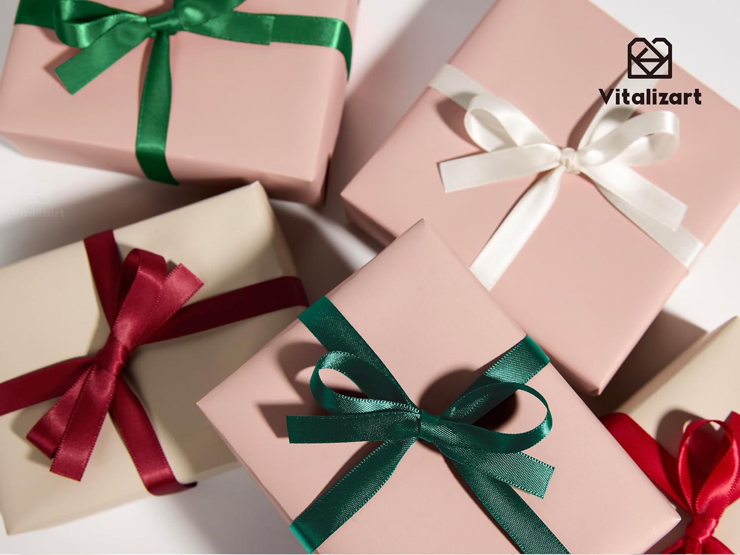 Double Face Satin Ribbon 3/8" x 50Yd (Christmas) - Vitalizart