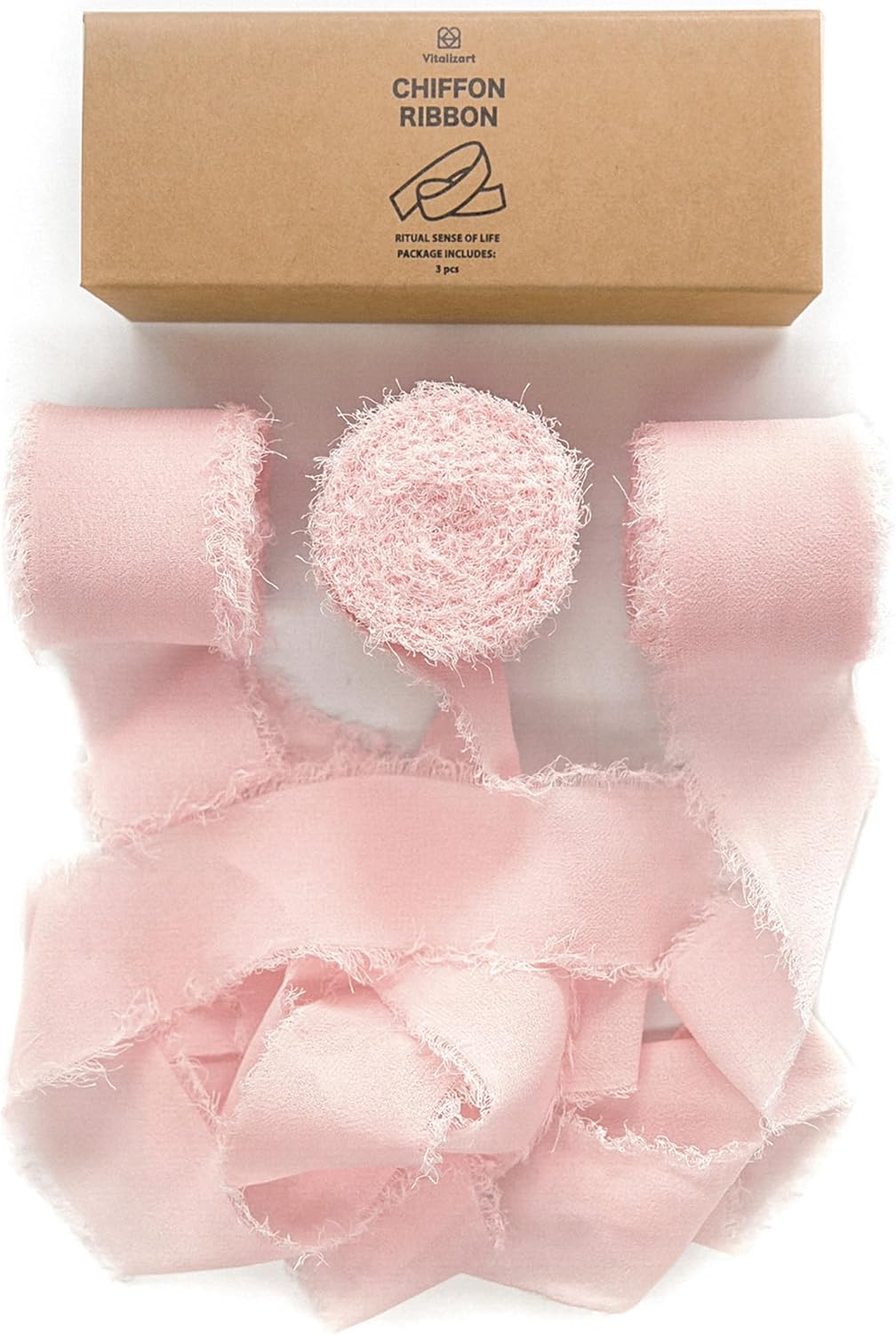 Fringe Chiffon Silk Ribbon 1.5