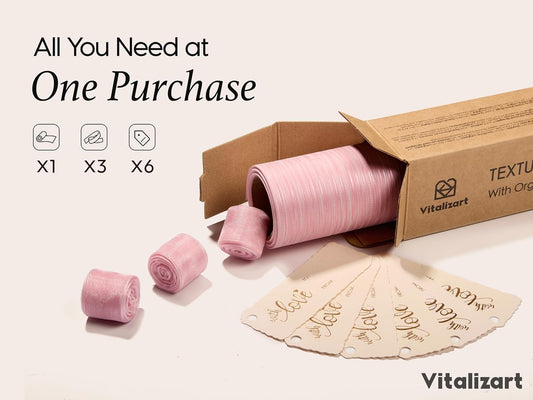 Vitalizart Pink Wrapping Paper Set 17" With Organza Ribbon & Gift Tags 197"(16.4 Ft) Pink Ribbon - Vitalizart
