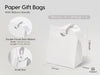 VITALIZART PAPER GIFT BAGS WITH RIBBON HANDLES SET OF 10 RED BULK REUSABLE FOR GIFT WRAP 5.91"X3.54"X7.28" SMALL (WHITE COLOR) - Vitalizart