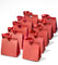Vitalizart Paper Gift Bags With Ribbon Handles Set of 10 Red Bulk Reusable For Gift Wrap 5.91"x3.54"x7.28" Small (Red color)