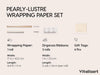 Vitalizart Pearly Wrapping Paper Set 17" × 197" w/ Satin Ribbon & Tags – White