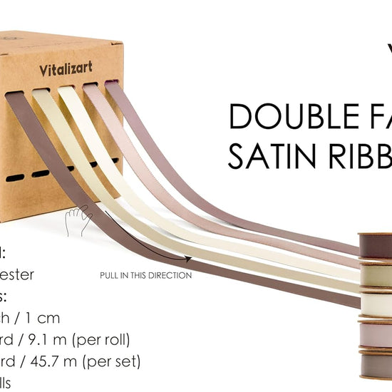 Double Face Satin Ribbon 3/8"x 50Yd (Nude & Pink) - Vitalizart