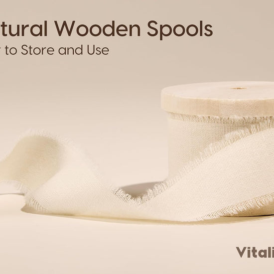 Vitalizart Ribbon Cotton Handmade Fringe 1" x 15 Yd Pure Natural Cotton Ribbons (Ivory White) - Vitalizart