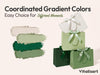 Vitalizart Paper Gift Bags With Ribbon Handles Set of 4 Green Bulk Reusable For Gift Wrap 13" x10"x5"Large Size( Green & Cream) - Vitalizart