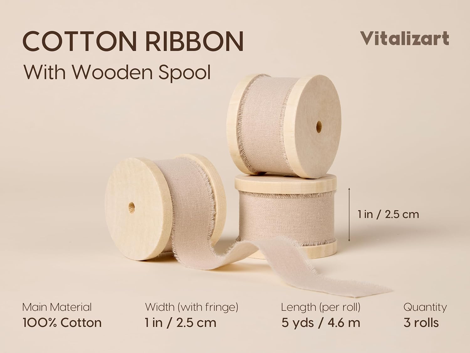 Vitalizart Ribbon Cotton Handmade Fringe 1