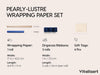 Vitalizart Pearly Wrapping Paper Set 17" × 197" w/ Satin Ribbon & Tags – Navy Blue - Vitalizart
