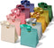 VITALIZART PAPER GIFT BAGS WITH RIBBON HANDLES SET OF 10 RED BULK REUSABLE FOR GIFT WRAP 5.91"X3.54"X7.28" SMALL (10 Assorted Colors)