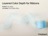 Vitalizart Pearly Wrapping Paper Set 17" × 197" w/ Satin Ribbon & Tags – Baby Blue - Vitalizart