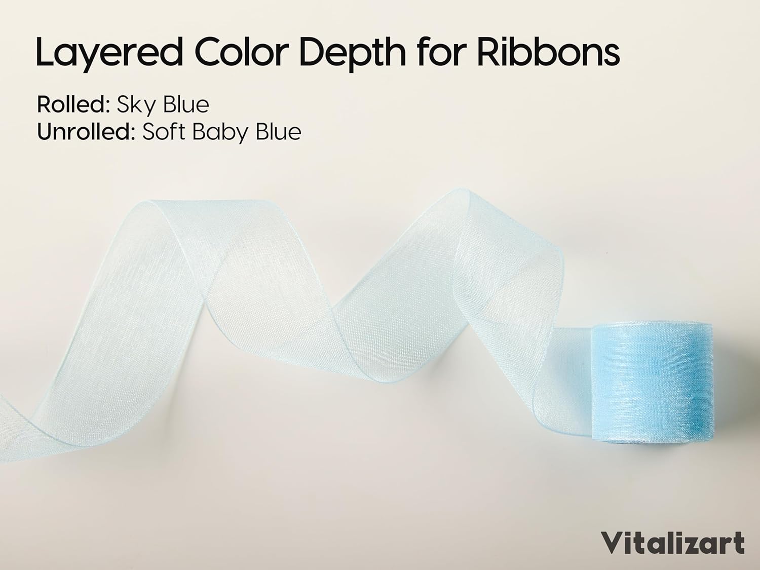 Vitalizart Pearly Wrapping Paper Set 17" × 197" w/ Satin Ribbon & Tags – Baby Blue - Vitalizart