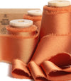 Silk Satin Ribbon with Wooden Spool 1.5” x 15 Yd (Burnt Orange) - Vitalizart