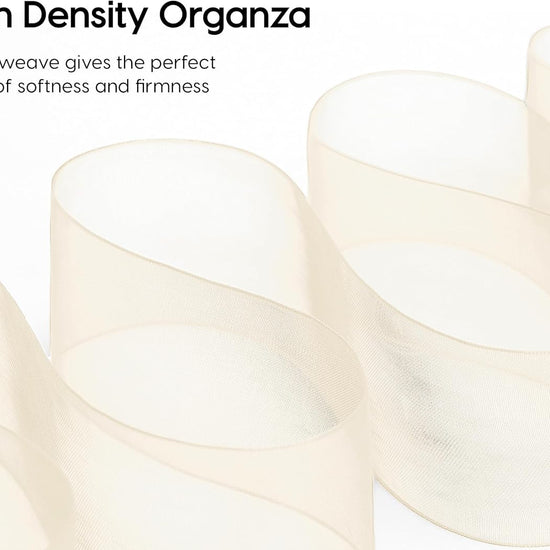Organza Sheer Ribbon 1.5" x 30 Yd (Cream & White ) - Vitalizart