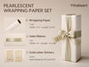 Vitalizart Pearlescent Holographic Wrapping Paper Set with Silky Satin Ribbon – White Paper & Sage RIbbons