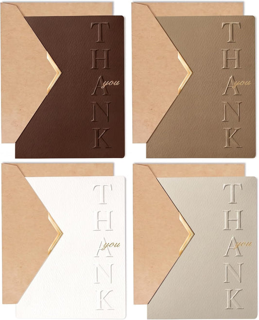 Vitalizart Thank You Cards With Envelopes 32 Pcs Thick Textured Cardstock - Vitalizart