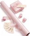 Vitalizart Pearly Wrapping Paper Set 17" × 197" w/ Satin Ribbon & Tags – Pink