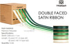 Double Face Satin Ribbon 3/8"x 50Yd (Green & Cream) - Vitalizart