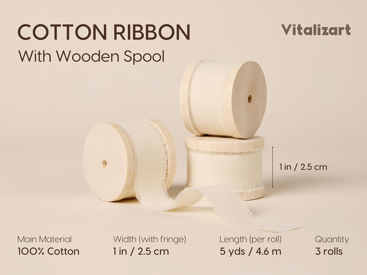 Vitalizart Ribbon Cotton Handmade Fringe 1