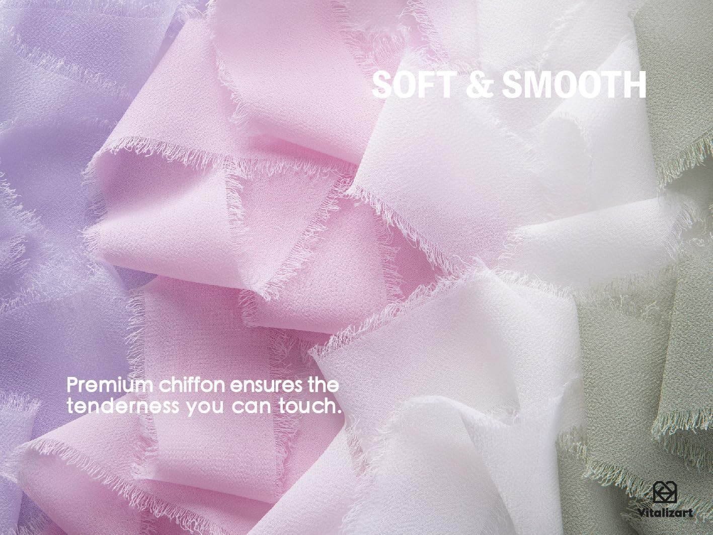 FRINGE CHIFFON SILK RIBBON 1.5 INCH X 27YD (Assorted 9 Colors)